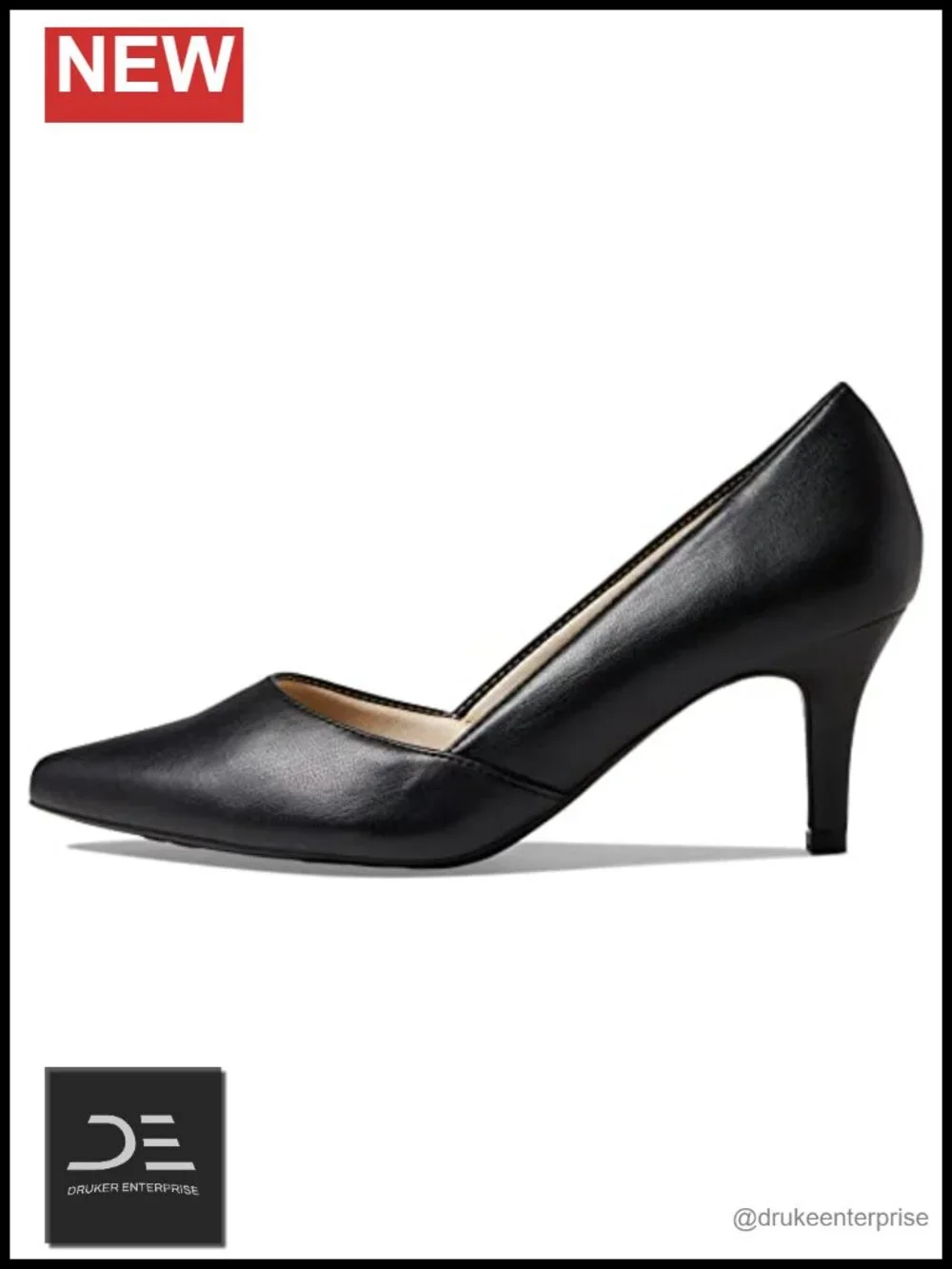Faux Leather Pointed Toe Slip-On Stiletto Heel Pump with Cushioning